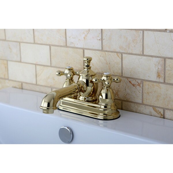 KS7002AX 4 Centerset Bathroom Faucet, Polished Brass